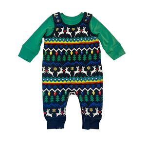 NWT Hanna Andersson Very Merry Holiday Overall Set Size 3-6m